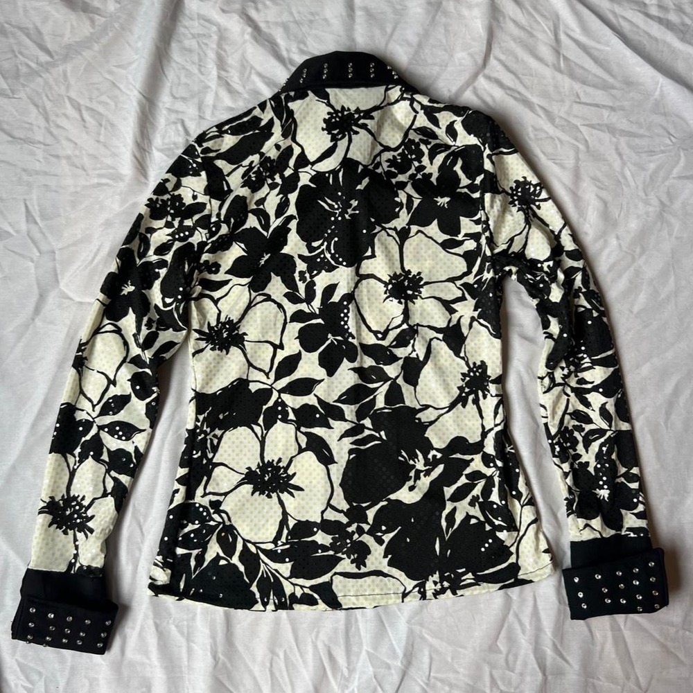 Studded Collar Floral Zip Jacket - Picture 4 of 7